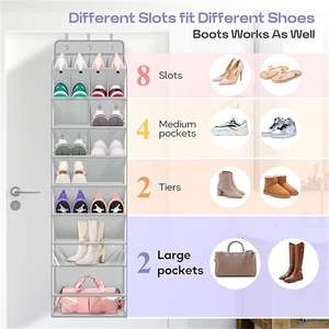 Gri 20 cepler kapı üzerinde asılı ayakkabılık oturma odası için saklama çantası - Product Image 3