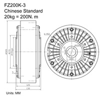 SHENGDA FZ200K-3 Baru 24V DC 800 R/min 38kg 200N.m Rem Bubuk Magnetik Poros Berongga untuk Mesin Penggulung Kembali Kemasan Percetakan