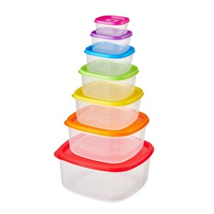 레인보우 7PC 플라스틱 신선한 유지 주방 주최자 냉장고 식품 저장 용기 야채 및 과일 상자 세트 - Product Image 5