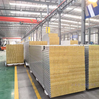 Panneaux sandwich en laine de roche pour toiture métallique, préfabriqués, ignifuges, écologiques, certifiés CE, panneaux muraux en polyuréthane