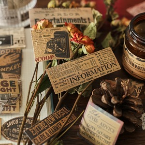Autocollants décoratifs en papier style <span class=keywords><strong>INS</strong></span>, 100 feuilles, lettres rétro, pour scrapbooking, motif journal vintage - Product Image 4