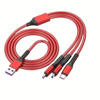 Câble USB de charge rapide 3-en-1 1,2 m Type C Micro USB pour téléphone Android et imprimante, courant 6A
