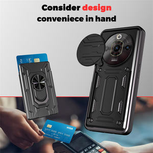 Funda Protectora Resistente con Anillo Giratorio de Metal de 360 Grados para <span class=keywords><strong>ZTE</strong></span> Nubia Music 4/Neo 3/A71/A56/Axon 60 Lite/V70/A35E, Funda para Teléfono con Ventana Deslizante - Product Image 4