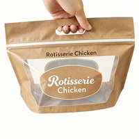 Sacs en papier kraft laminé en plastique imprimés sur mesure pour l'emballage de sushis, de rôtis et de poulets entiers de qualité supérieure