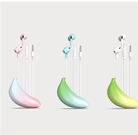 Écouteurs intra-auriculaires de type C avec principe de voix dynamique Écouteurs filaires mignons avec pochettes bananes pour l'aviation sportive