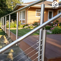 Système de garde-corps à câble tendu en acier inoxydable poli miroir pour balcon intérieur, design professionnel, sur mesure