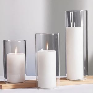 Bougie blanche en cire de <span class=keywords><strong>soja</strong></span> dans des supports en verre transparent pour les centres de table de mariage - Product Image 6