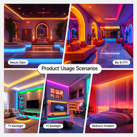 Bande LED adressable WS2814 RGBW 24V 108 LED/m 10mm 4-en-1 3838 SMD RGBW, contrôlable par PWM, flexible, pour éclairage d'ambiance