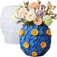 Moules en silicone multi-formes pour planteurs en gypse et béton, moule à pot de fleurs en ciment fait main pour la décoration de la maison
