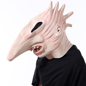 Masque de tête de monstre amusant et intéressant pour Halloween, en latex, avec un long nez, décoration de cosplay - Product Image 4