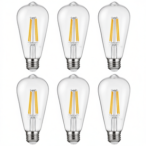 Bombillas LED Edison ST19 de 7W, 800 Lúmenes, 2700K, E26, Regulables, de Vidrio, para Iluminación Residencial - Product Image 1