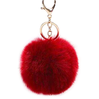 Porte-clés pompon, peluche, licorne, tendance, boule en fourrure