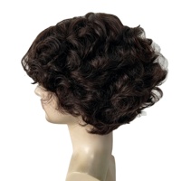 Perruque complète en cheveux humains Remy indiens 100% naturels, bouclés lâches, transparente pour perruque à dentelle, coupe courte dégradée pour hommes, nœuds décolorés