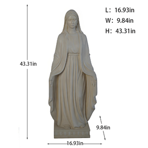 Vente flash - Cadeaux religieux - Sculpture de la Vierge Marie grandeur nature - Statue en résine sculptée à la main pour jardin, décoration intérieure chrétienne - Product Image 4