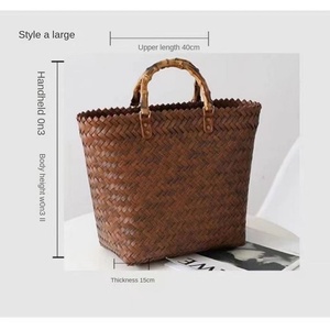 <span class=keywords><strong>Sac</strong></span> <span class=keywords><strong>de</strong></span> plage vintage tissé à la main pour <span class=keywords><strong>femme</strong></span>, grande capacité, en PVC <span class=keywords><strong>de</strong></span> haute qualité, idéal pour transporter des légumes et pour la plage - Product Image 6