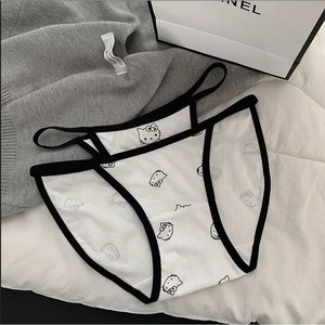 Culottes sexy à fente haute pour femmes, motif chat de dessin animé, style pur et séduisant, culottes en coton, confortables - Product Image 2