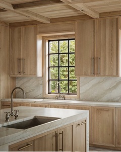 Gabinetes de cocina de madera recuperada rústica industrial Estantería abierta MDF Farmhouse Islands <span class=keywords><strong>Apartamentos</strong></span> de estilo agitador de acero inoxidable - Product Image 4