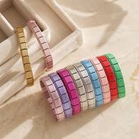 Bracelet à breloques italien en acier inoxydable finition peinture mate, polyvalent, DIY, unisexe, cadeau pour le bureau/la carrière, avec bande élastique