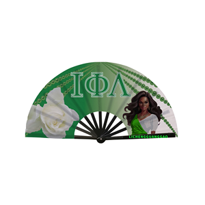 Grand ventilateur de sororité Phi Delta <span class=keywords><strong>Kappa</strong></span> de 33cm pour fille africaine Clack personnalisé Clapping Folding Clapper Carnaval Accessoire plastique Ventilateur à main - Product Image 5