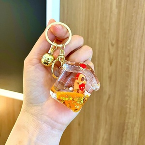 Atacado Novo Leite Capivara Flutuante Leite Dos Desenhos Animados Anime Oil Quicksand Bonito Presente Chá Líquido Copo Líquido Anime Acrílico <span class=keywords><strong>Keychain</strong></span> - Product Image 6