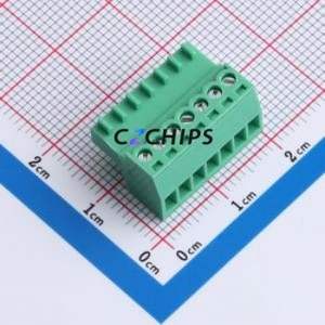MX2EDGK-2.54-07P-GN01-Cu-Y-A Plug-in Terminal Block P=2.54mm Connector Male Plug 2.54mm Green 7P - Product Image 1