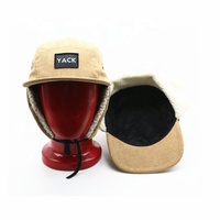 Musim dingin jual panas bahan korduroi topi snapback dengan penutup telinga