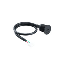 Conector Industrial Tipo C 5A DC IP65, Cable de Datos, Enchufe Circular Hembra, Adaptador de Cable Micro USB Mini para PCB