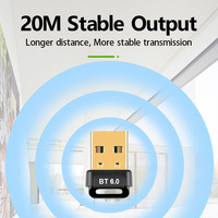 Adaptateur BT USB BT6.0 EDR & BLE pour PC, design compact, Plug & Play, compatible avec Windows 10/11, récepteur et émetteur BT