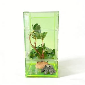 Grand pot géométrique moderne en acrylique pour plantes succulentes, mousse et plantes aériennes – Décoration de table pour la maison - Product Image 1