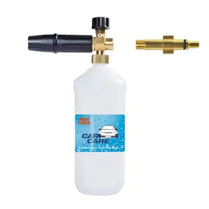 Lanza de espuma para nieve a presión, boquilla de cañón de espuma con botella de 1L, punta de 1,25mm y adaptador Sterwin Parkside