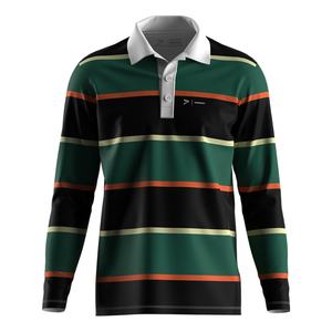 เสื้อโปโลรักบี้ลายทางทันสมัย ผ้ากันเหงื่อ ทรงสปอร์ต เหมาะสำหรับการฝึกซ้อมและกิจกรรมกลางแจ้ง - Product Image 1