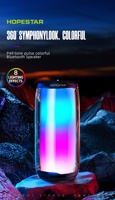 Enceinte portable Hopestar 10W P49 avec lumière RGB sans fil, étanche, pour la maison, avec batterie intégrée