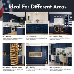 ตู้ครัวสไตล์เชคเกอร์สีน้ำเงิน H-BS B12 มีสินค้าในสต็อก |   บริการจัดส่งในพื้นที่อย่างรวดเร็ว |   ตู้ครัว RTA สไตล์อเมริกัน - Product Image 2