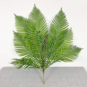 Venta al por mayor de decoración para el hogar: Planta artificial de helecho, simulación de hojas persas verdes, material de PVC suave, accesorios de pared para fotografía. - Product Image 5