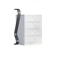 Archivador de Oficina, Mesa Baja, Gabinete de Almacenamiento de Acero, Cajonera de Noche, Pequeño, con Cerradura, Resistente al Fuego, Móvil
