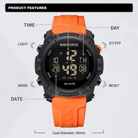 NAVIFORCE 7104 NF7104 Montre numérique Hommes Sport Chronographe Date Semaine Alarme Étanche Original Mâle Horloge électronique Montre-bracelet