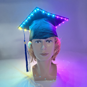 Cappello di nappe di diploma di scuola Glowing LED Mortarboard lampeggiante cappello accademico di laurea forniture per cerimonia di laurea - Product Image 4
