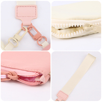 BEARKY Ensemble de mini-pochettes en nylon pour poignet, porte-monnaie zippé, étui porte-clés, sac de rangement de voyage portable et mignon avec sangle