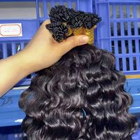 Harga Grosir untuk Ekstensi Rambut I Tip dan K Tip Burma Curly Mentah, Rambut Manusia Berkualitas Tinggi Tanpa Proses, Rambut Mentah Kamboja
