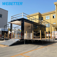 WEBETTER Café Van Food Trailer 2 Story Mobile Bar Trailer Food Caravan Food Truck Restaurant entièrement équipé avec escalier