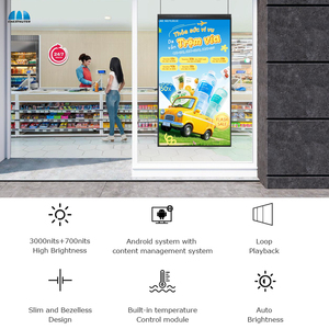 Đối mặt với cửa sổ hiển thị 43/49/55/65inch Độ sáng cao hai mặt treo màn hình quảng cáo menu <span class=keywords><strong>LCD</strong></span> kỹ thuật số biển - Product Image 5