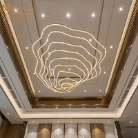 Lustre de luxe en forme de vague de montagne pour hall d'hôtel, escalier, luminaire suspendu LED artistique sur mesure, grande taille, luminaire décoratif de plafond