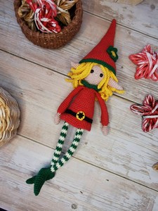 Natale elfo uncinetto modello grazioso cotone 100% fatto a mano morbido Amigurumi giocattoli all'uncinetto - Product Image 2