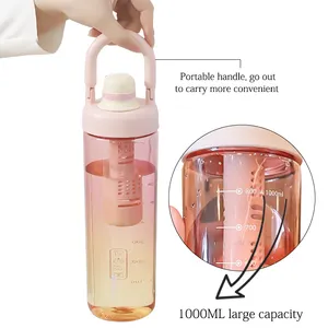 1000ml grande capacité Tritan bouteille d'eau écologique Gym étudiant tasse d'eau Fitness Sport en plein air bouteille à boire en plastique