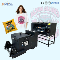 Mesin Printer DTF Siheda Ukuran Kecil 30cm dengan Printhead XP600 Tinta CMYK Putih untuk Pencetakan Transfer Panas pada Pakaian