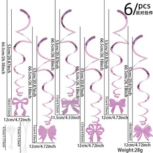 DAMAI Valentine's Day Party <b>Decorations</b> Bowknot Spiral Hanging Ornaments <b>Wedding</b> <b>Ceiling</b> Decor for Romantic Venue Layout - Product Image 5