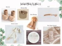 Ensemble bébé tricoté printemps-automne Kaiyue avec bandeau nouveau-né et marqueur de développement en bois, coffret cadeau de naissance pour filles et garçons