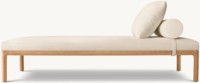 Banc rembourré moderne et minimaliste avec structure en bois massif, couleur personnalisable pour salon, chambre, villa