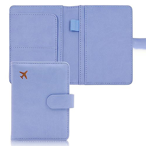 Portefeuille de voyage léger et pliable en cuir PU, design avion, porte-passeport avec logo personnalisé pour usage professionnel et de loisirs - Product Image 1