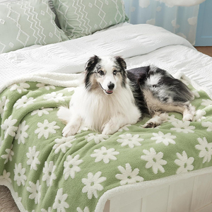 Couverture pour chien en <span class=keywords><strong>fausse</strong></span> <span class=keywords><strong>fourrure</strong></span> double face lavable de luxe, chaude, en jacquard, douce, en polaire sherpa, imperméable, toutes saisons - Product Image 1
